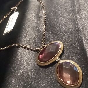 Ethel & Myrtle 16 inch collar necklace crystal cut pendant multi faceted